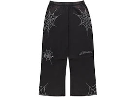 Sp5der Rhinestone Web Sweatpant Black