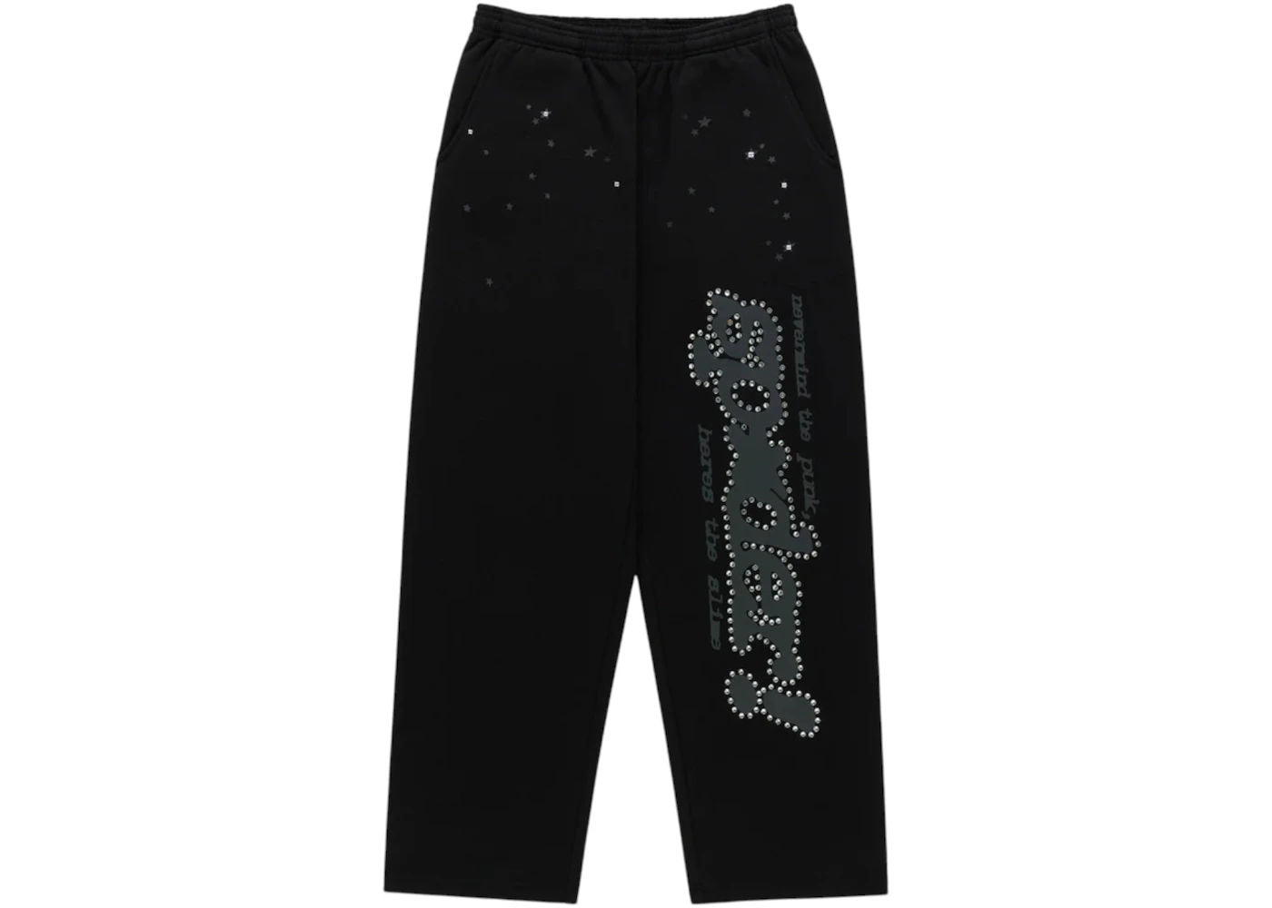 Sp5der Rhinestone Punk V2 Sweatpant Black