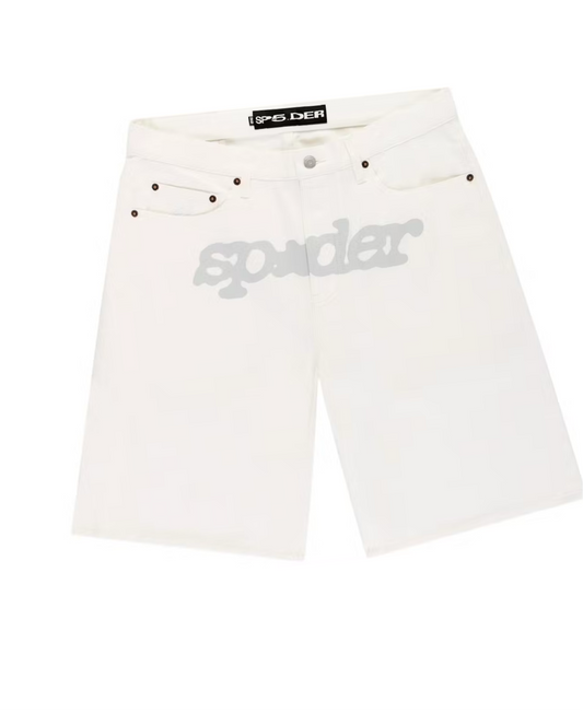 Sp5der V3 Logo Denim Shorts