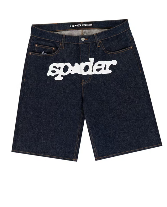 Sp5der V3 Logo Denim Shorts
