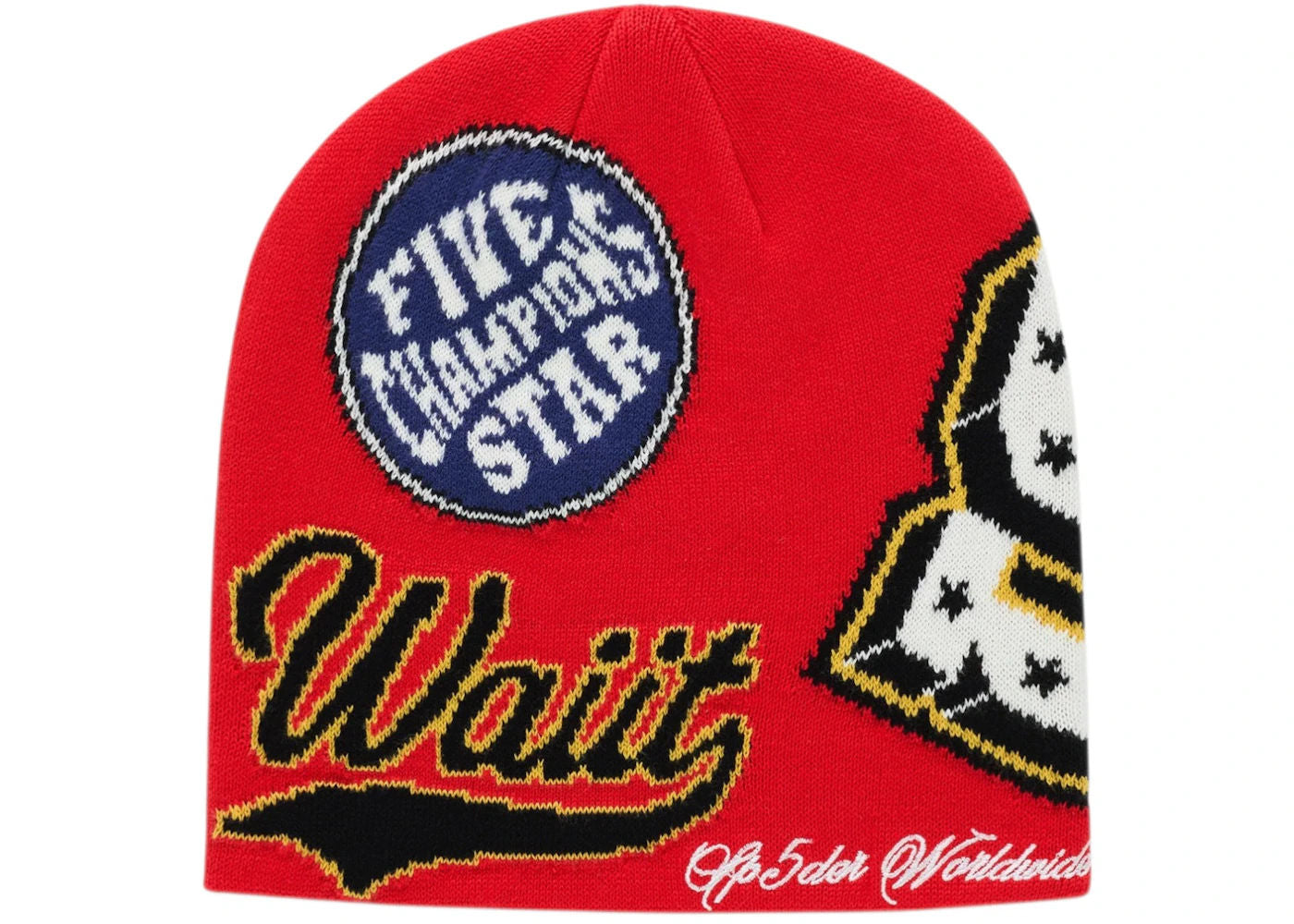 Sp5der District V Skully Beanie Red