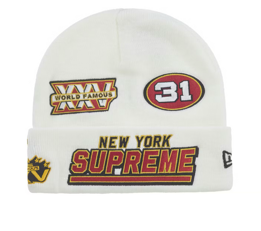 Supreme Football Beanie White