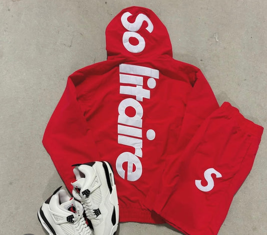 Solitaire set nylon red/white