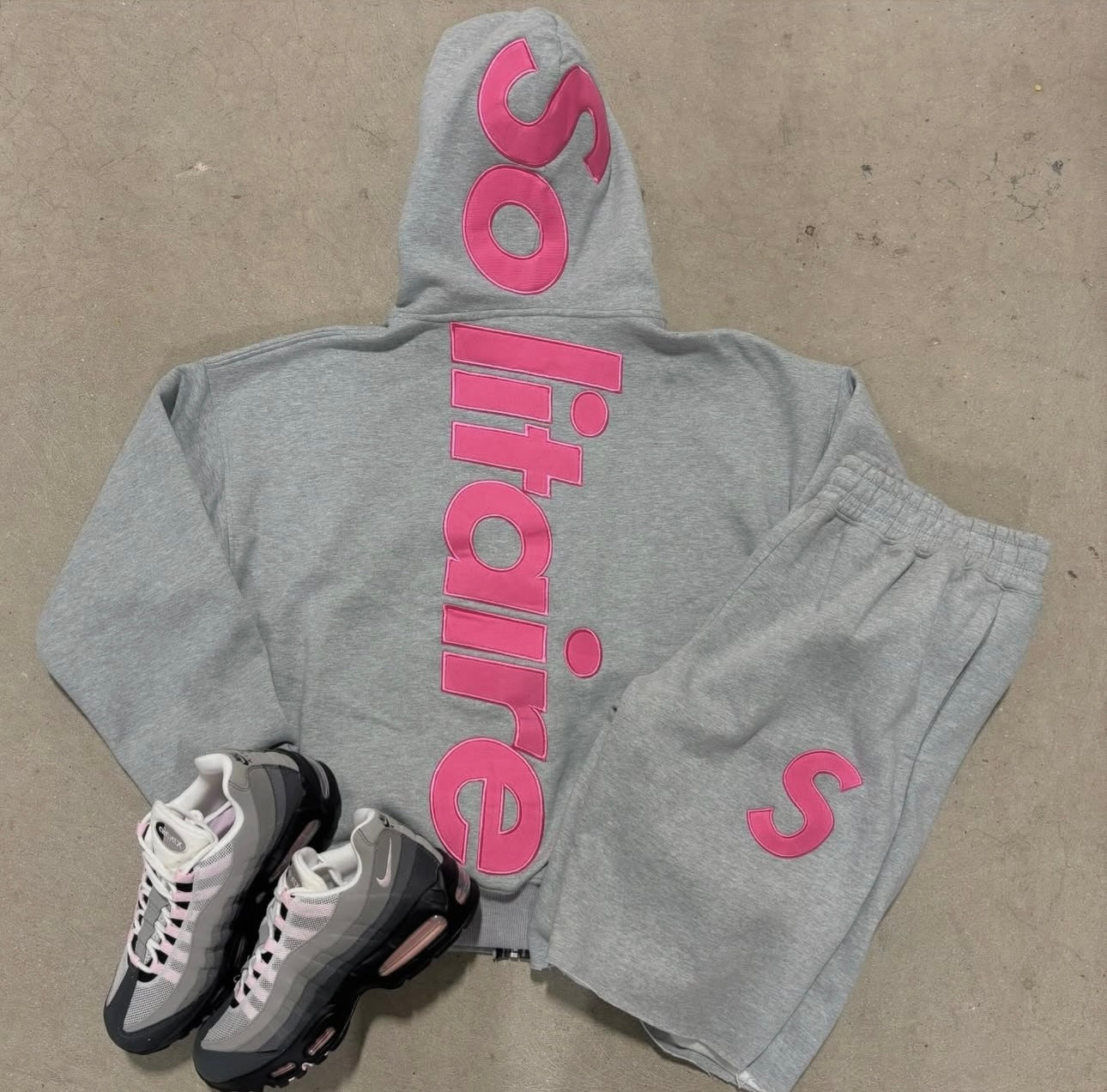 Solitaire cotton set pink/grey